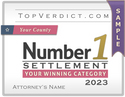 Number 1 Settlements in California Counties in 2023