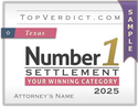 Number 1 Settlements in Texas in 2025