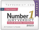 Number 1 Verdicts in California Counties in 2023