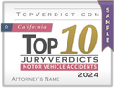 Top 10 Motor Vehicle Accident Verdicts in California in 2024