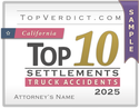 Top 10 Truck Accident Settlements in California in 2025