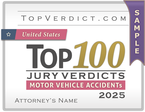 Top 100 Motor Vehicle Accident Verdicts, USA in 2025