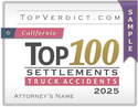 Top 100 Truck Accident Settlements in California in 2025