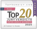 Top 20 Motor Vehicle Accident Verdicts in Texas in 2025