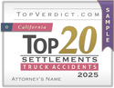 Top 20 Truck Accident Settlements in California in 2025