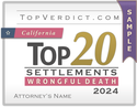 Top 20 Wrongful Death Settlements in California in 2024