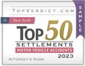 Top 50 Motor Vehicle Accident Settlements in New York in 2023