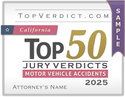 Top 50 Motor Vehicle Accident Verdicts in California in 2025