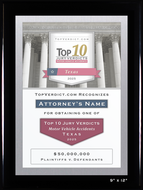 Top 10 Motor Vehicle Accident Verdicts in Texas in 2025