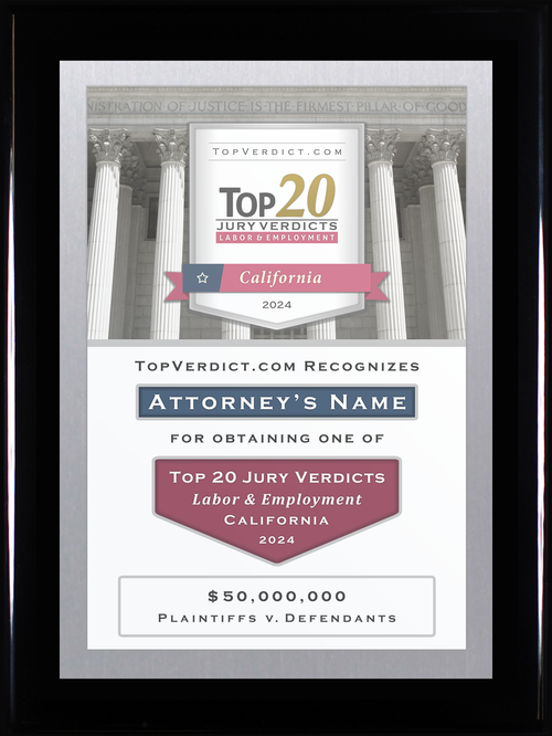 Top 20 Labor & Employment Verdicts in California in 2024