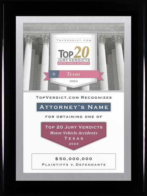 Top 20 Motor Vehicle Accident Verdicts in Texas in 2024