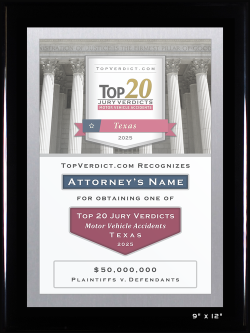 Top 20 Motor Vehicle Accident Verdicts in Texas in 2025