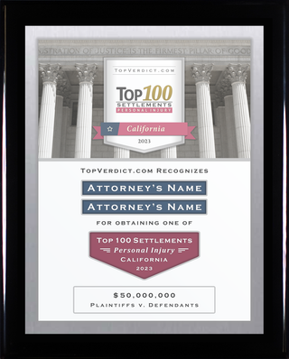 Top 100 Personal Injury Settlements in California in 2023