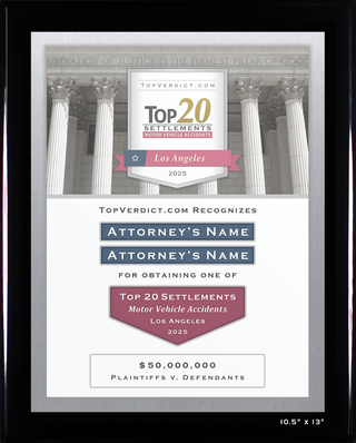Top 20 Motor Vehicle Accident Settlements in Los Angeles in 2025