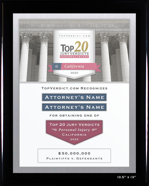 Top 20 Personal Injury Verdicts in California in 2025