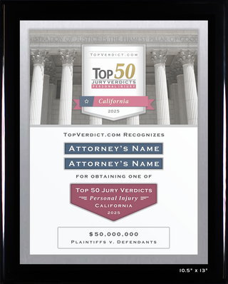 Top 50 Personal Injury Verdicts in California in 2025