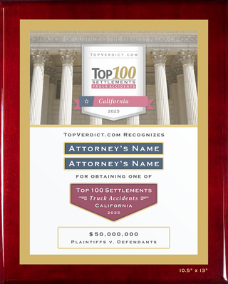 Top 100 Truck Accident Settlements in California in 2025