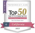 Top 50 Personal Injury Settlements in California in 2023