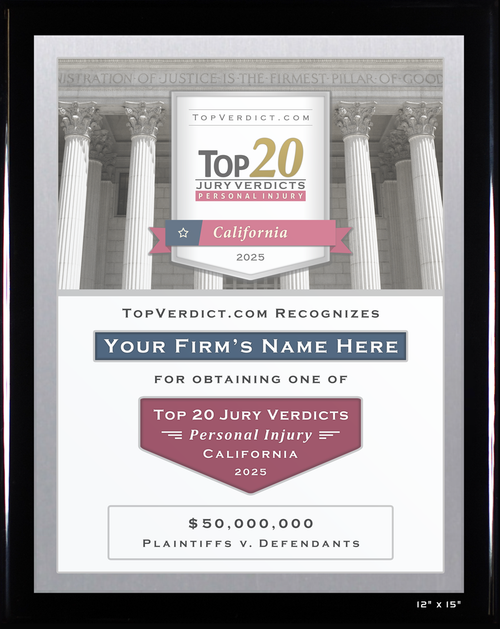 Top 20 Personal Injury Verdicts in California in 2025