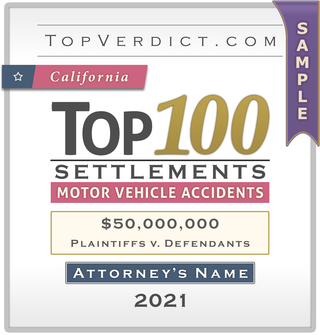 Top 100 Motor Vehicle Accident Settlements in California in 2021