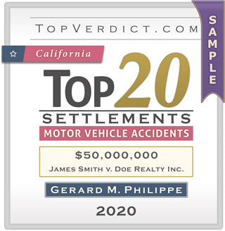 Top 20 Motor Vehicle Accident Settlements in California in 2020