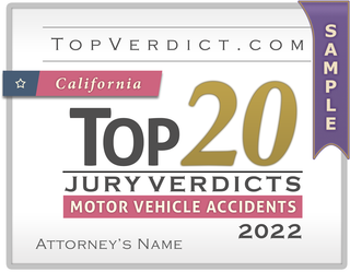 Top 20 Motor Vehicle Accident Verdicts in California in 2022