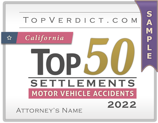 Top 50 Motor Vehicle Accident Settlements in California in 2022
