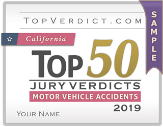 Top 50 Motor Vehicle Accident Verdicts in California in 2019