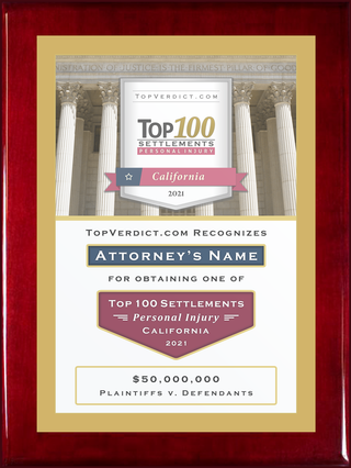 Top 100 Personal Injury Settlements in California in 2021