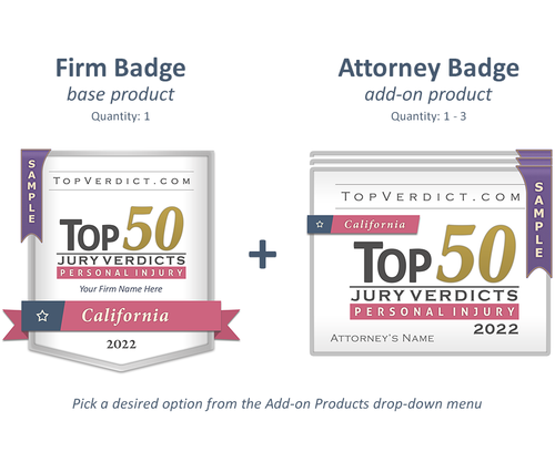 Firm Badge - Top 50 Personal Injury Verdicts, CA 2022 | TopVerdict.com