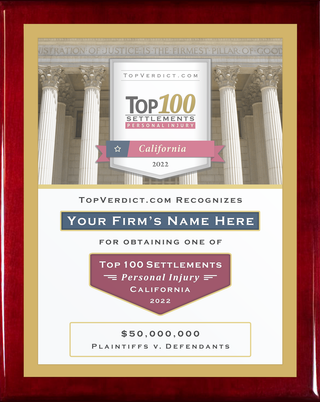 Top 100 Personal Injury Settlements in California in 2022