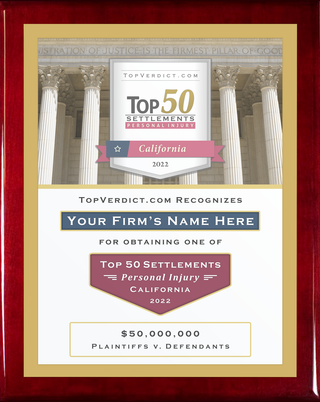 Top 50 Personal Injury Settlements in California in 2022